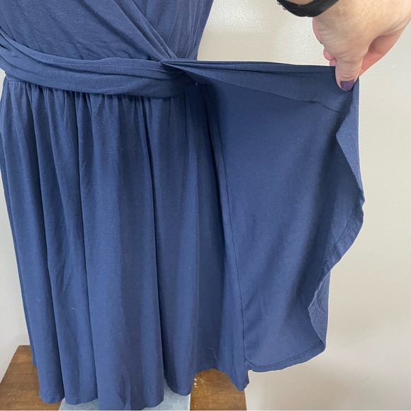 Garnet Hill women’s Medium dress faux wrap midi cotton blend - Picture 3 of 12